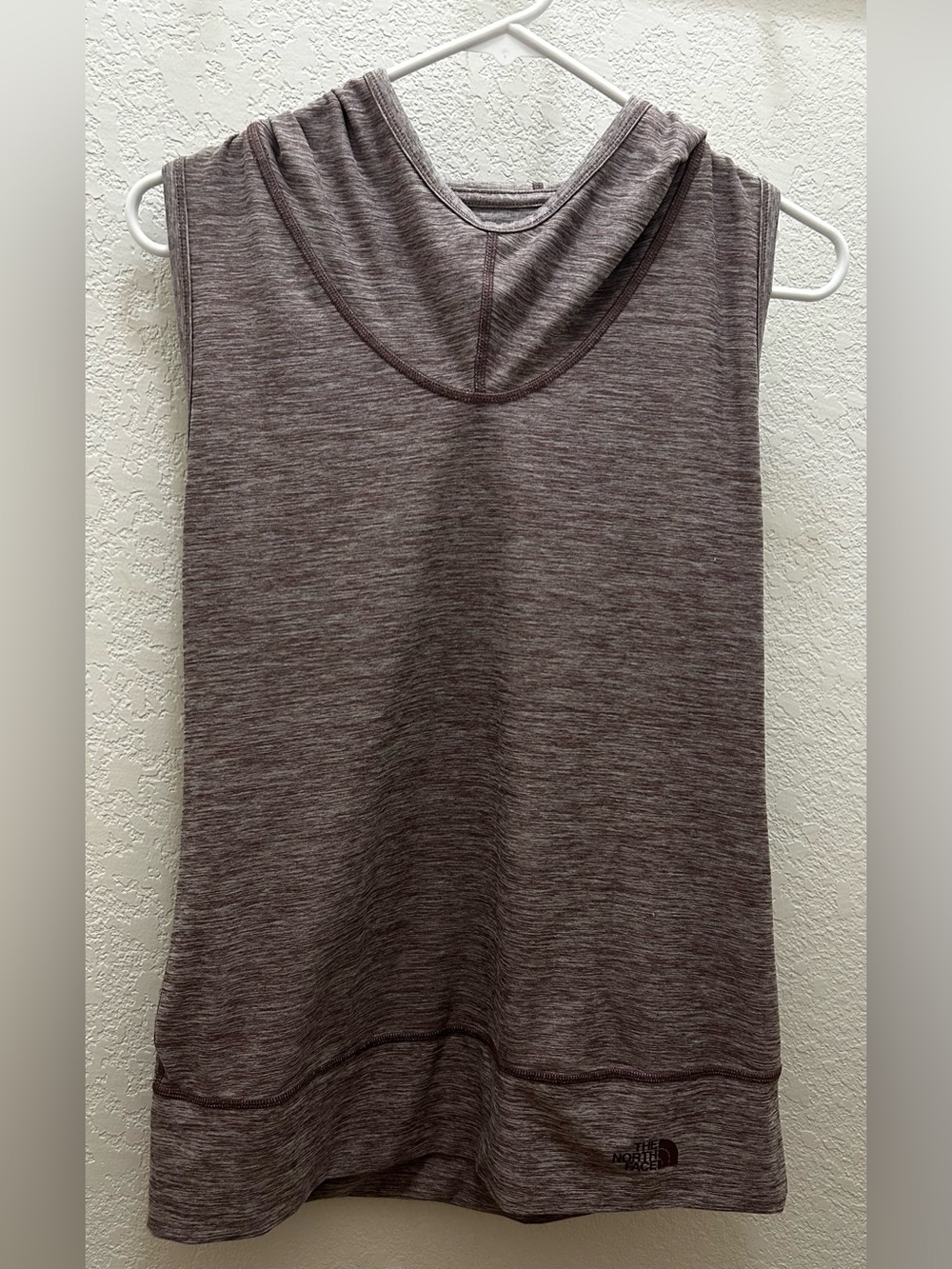 The North Face Women's Sleeveless Hooded Tank - Heathered Mauve gray, size M.